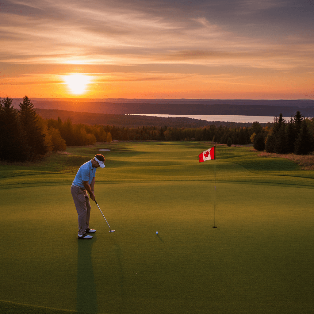 Golfer putting at the RBC Canadian Open, Hamilton G&CC